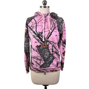Mossy Oak Sweatshirt Hoodie Womens Small Pink Long Sleeve Outdoors Hunting